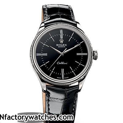 勞力士Rolex cellini 切利尼 50509-0004 316L精鋼 藍寶石水晶 黑色錶帶牛皮-rhid-118044