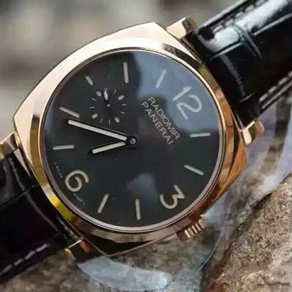 沛納海Pam513，18k玫瑰金鍍層錶殼 防刮藍寶石水晶加無色的抗反光塗層 Superlumed 黑色錶盤-rhid-118209
