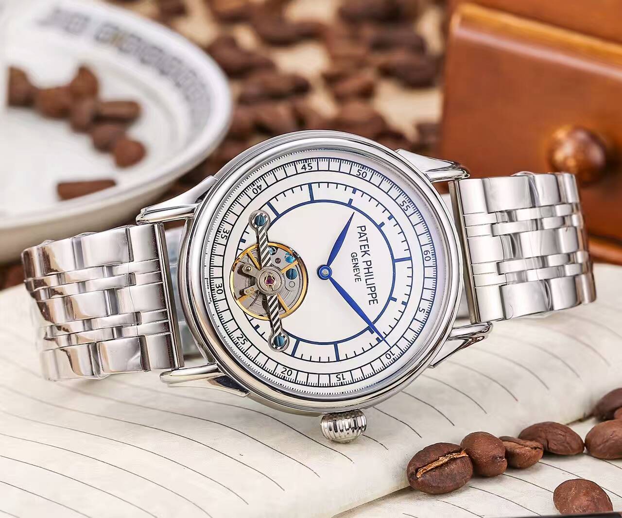 百達翡麗 頂級機械機芯 礦物質超強鏡面 精鋼錶帶 精品男士腕錶-rhid-116908