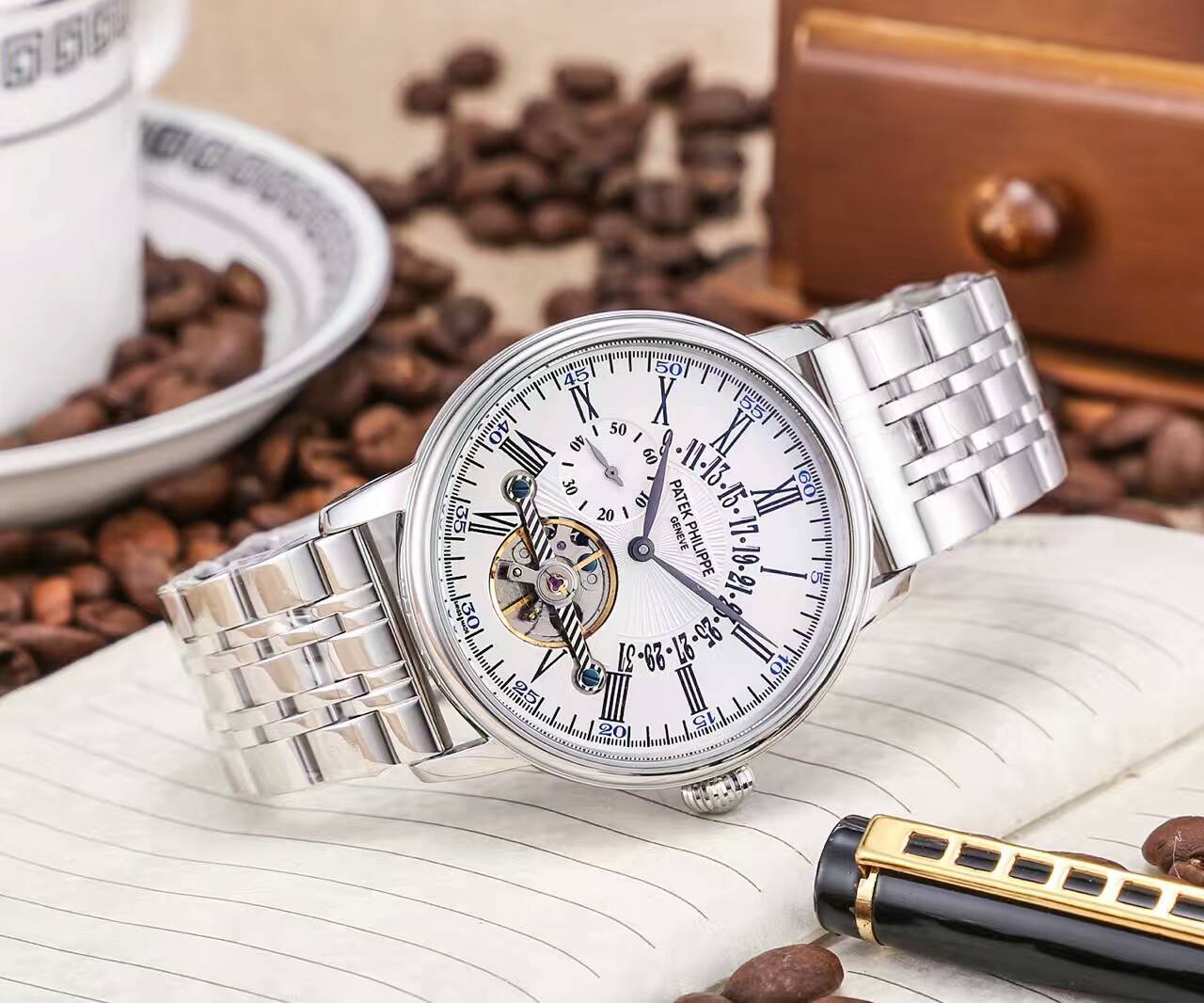 百達翡麗 精品男士腕錶 頂級機械機芯 精鋼錶帶 礦物質超強鏡面-rhid-116907