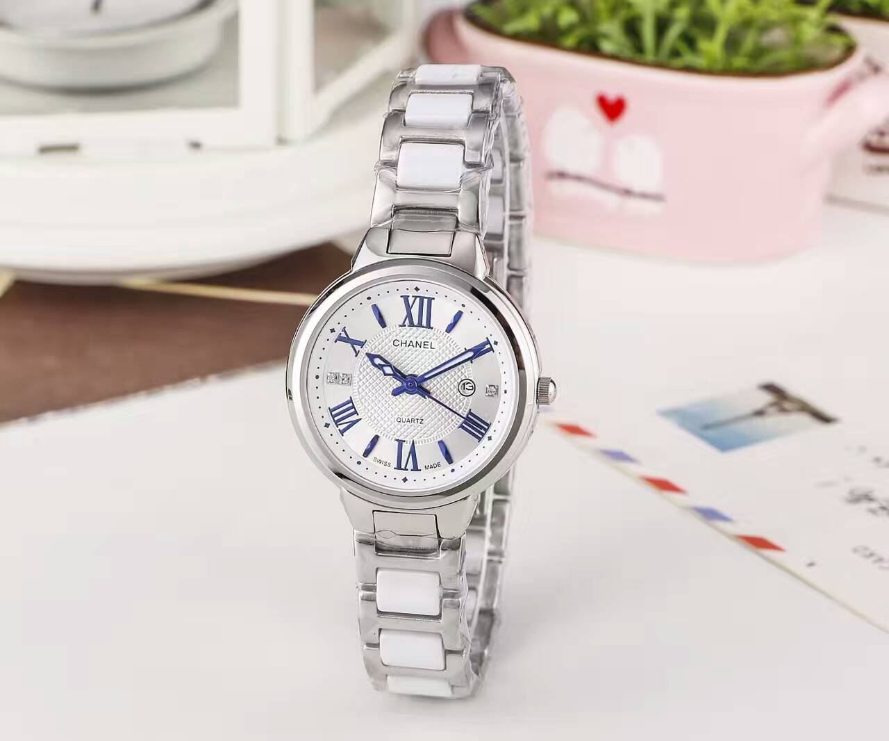 香奈兒 陶瓷錶帶藍寶水晶鏡面 進口石英機芯 316精鋼 生活防水 -rhid-117103