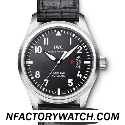 萬國IWC 馬克十七 Mark XVII IW326501 雙塗層的防刮藍寶石水晶 黑色牛皮錶帶-rhid-117581