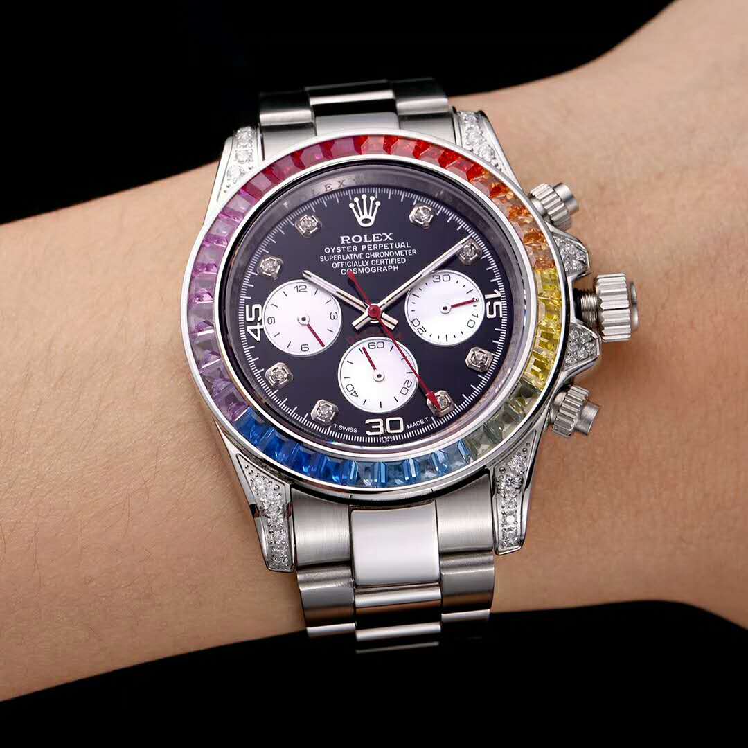 勞力士ROLEX 迪通拿奢華限量版腕錶 鑲嵌彩色寶石款-rhid-118456